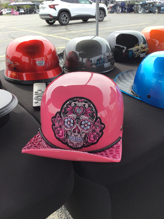 Pink kids helmet